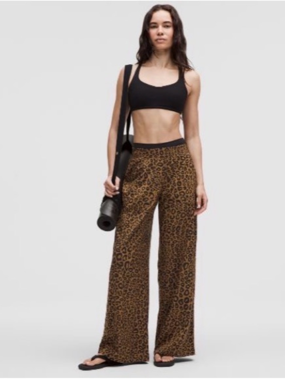 Lululemon Swift Mid-rise Wide-leg Brown Leopard Print Pants